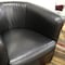 Baxton Studio Julian Black Brown Faux Leather Club Chair With 360 Degree Swivel 50-3458 - alternate 4